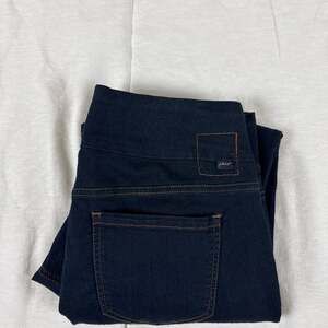 Jag Jeans Womens Petite Pull On Band Waist Dark Wash Straight Leg Jeans